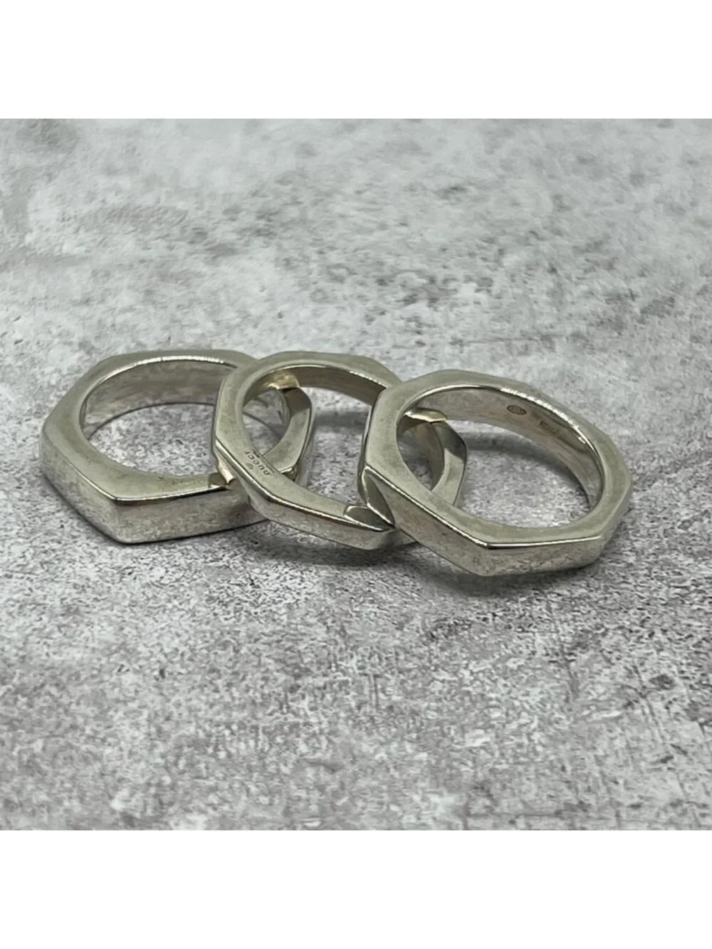 Gucci Nut Triple Strand Ring Silver